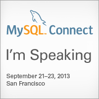 MySQL Connect 2013 - I'm speaking logo